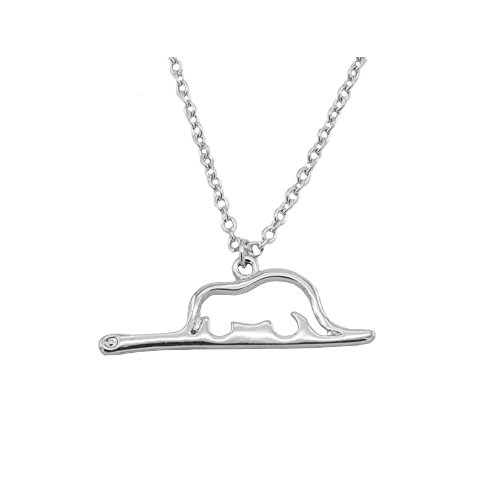 WLL AY Petit Prince Elephant Collier Pendentif éléphant dans un serpent (Argent), Zinc, Sans_pierre