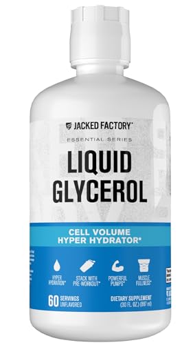Jacked Factory Liquid Glycerol Cell Volume Hyper Hydrator - Pump Pre Workout with Vegan Glycerol for Muscle Pumps, & Strength - 60 Servings, Unflavored
