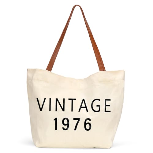 OWSUMER 50th Birthday Gifts for Her,50th Birthday Gifts for Women,Gift for 50 Year Old Woman,1976 Gift for Women,Mom, Wife, Sister, Friend-Vintage 1976 Canva Bag