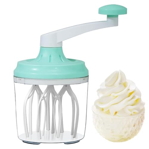 1200 ml Handmixer, Kunststoff-Küchen-Handkurbel, Eierschläger, Handgriff, Schneebesen, Mixer, Sahnerührer, Butterrührer, Mixer mit Handkurbel zum Kochen, Backen