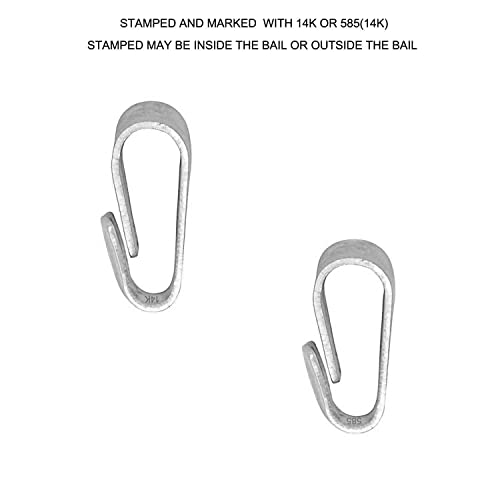 Ritastephens 14k White Gold Necklace Pendant Connector Snap On Bail or Bale3