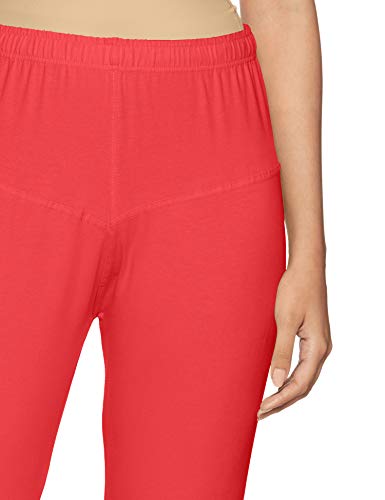 Image of Rupa Softline 4D Cotton Stretch Comfort Churidar Leggings for Women,All-Purpose Fashion for Western, Ethnic, Sporty, and Casual Wear - Full-Length, Solid Color, Pack of 1 Red