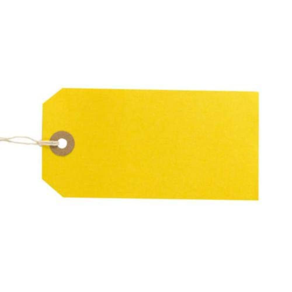 ValueX Reinforced Coloured Strung Tag 120x60mm Yellow Pack 1000