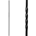 Staircase Metal Balusters (Box of 10) Stair Parts Single Twist Iron Spindles - Hollow 1/2" Single Twist Square (Real Satin Black not Matte)