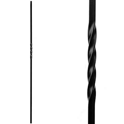 Single Twist Stair Iron Balusters (15-Pack) Stair Parts Metal Balusters - Hollow 1/2" Square Metal Spindles (Satin Black)