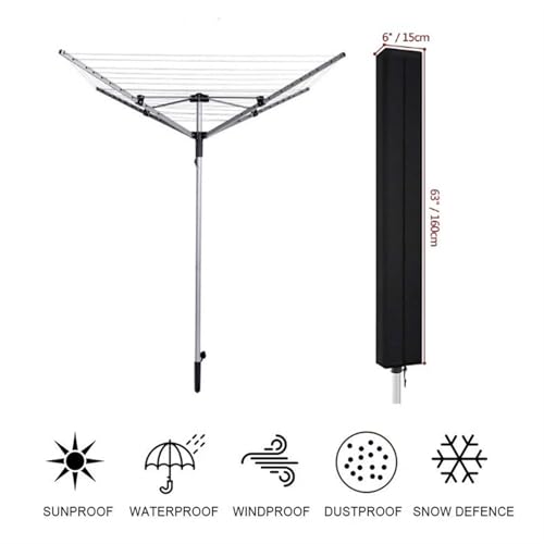 Afiona Rotary Clotheslines Cover,Umbrella Drying Line Rack Protective,Weather Resistant,Anti-Uv,Rip-Proof Material Zip Closure Outdoor Drying Rack Protection thumb #1