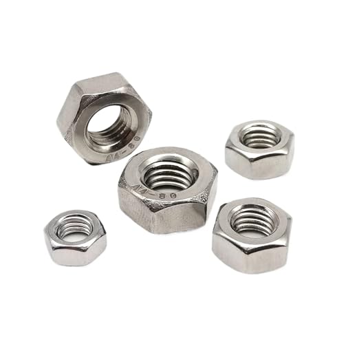 ZpZpibg M1 M1.2 M1.4 M1.6 M2 M2.5 M3 M3.5 M4 M5 M6 M8 M10 M12 M14 M16 M18 M20 M22 M24 DIN934 304 A2-70 XeX| QAICHFKS(50PCs M2)