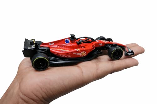 Image of Ferrari SF-23 F1 Racing Car Toy - 1:36 Scale Die-Cast Pull Back Model Car, Premium Red Finish, Durable Metal Body, Collectible Toy Vehicle for Kids Age 3+, Racing Fans & Collectors (Red)