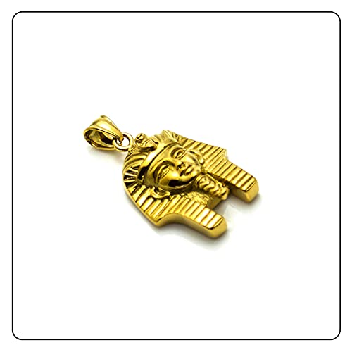 Punk Rock Titanium Steel Pharaoh Pendant Necklace,22" Link Chain2