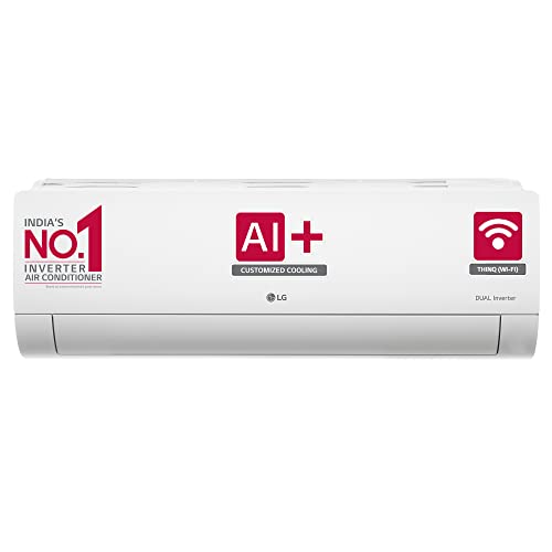Image of LG 1.5 Ton 5 Star AI+ DUAL Inverter Wi-Fi Split AC (Copper, Super Convertible 6-in-1 Cooling, HD Filter with Anti-Virus Protection, 2023 Model, RS-Q19PWZE, White)
