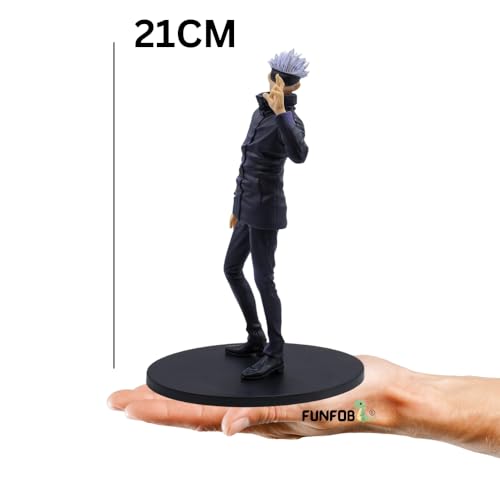 Image of FUNFOB Jujutsu Kaisen Gojo Action Figure Height -21cm Collectible for Anime Fans Manga Weeb PVC Multicolour | Gojo Eye Mask