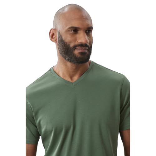 Image of Robert Barakett V Neck Short Sleeve Pima Cotton Casual Solid Mens T Shirt