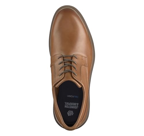 Johnston & Murphy Men's Arnett Plain Toe Lace-Up Oxford, Tan Full Grain, 10 M2