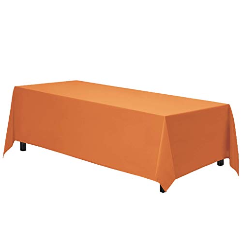 Gee Di Moda Rectangle Tablecloth - 70 x 120 Inch Orange Table Cloth for 6 or 8 Foot Rectangular Table - Heavy Duty Washable Fabric - for Buffet, Holiday, Dinner, Wedding & Baby Showers