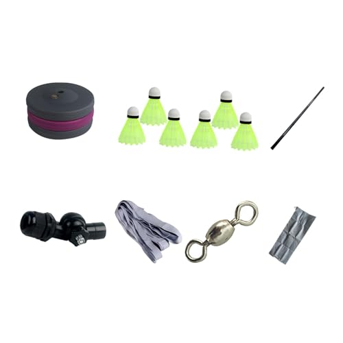 Yiju Badminton Training Kit, Sole Practice Trainer Aid, Self Study Practice Machine, Badminton Self Training Tool for Exerciser, 3.6m 6 Balls