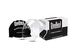 Steelbird 7Wings Anti-Fog Goggle Style Pack of 2 Anti Scratch, UV Protected Polycarbonate Glass Face Shield