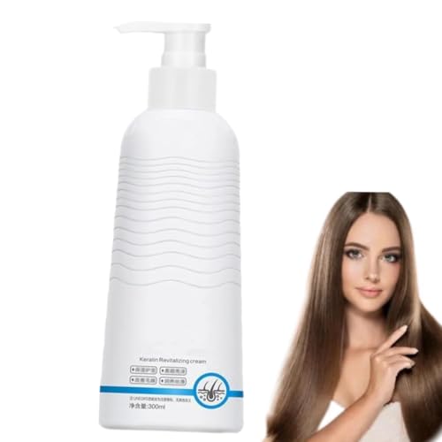 Crema Revitalizante de Keratina, Acondicionador sin Enjuague con Keratina Enriquecida, Acondicionador Hidratante Profundo y Suavizante (1 piezas)