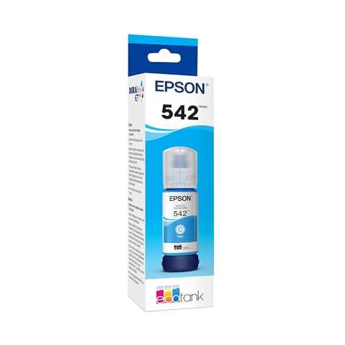 EPSON 542 EcoTank Pro Ink Ultra-high Capacity Bottle Cyan (T542220-S) Works with ET-5150 5170 5180 5800 5850 5880 16600 16650