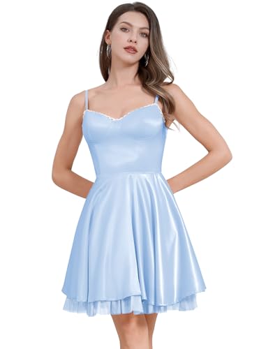 OMEWEE Damen Korsett Kleid mit Blumendruck Spaghettitr�ger R�schenkleid Boho Mini Flie�endes Schlitz Bustierkleid f�r Damen A Linie...