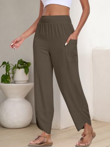 Image of ANRABESS Womens Wide Leg Palazzo Capri Barrel Pants