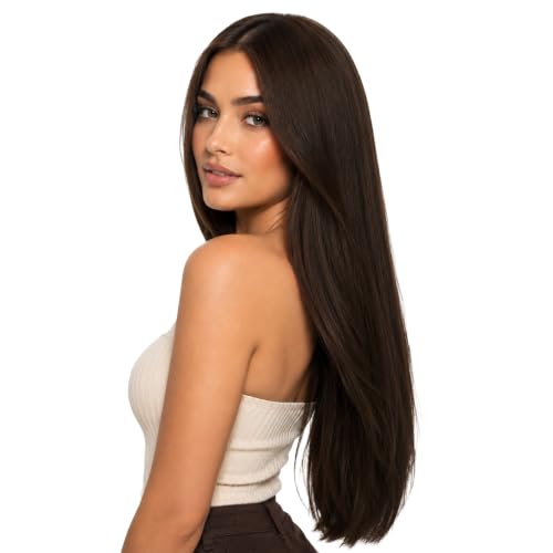 Image of Moresoo Invisi Edge Hair Extensions Injected Remy Brown 18 Inch 40g