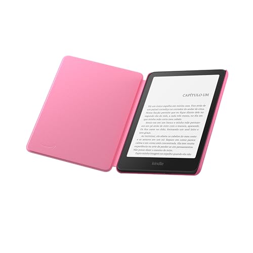 Capa de tecido para Novo Kindle Paperwhite, leve, dobrável e resistente a água – Cor Rosa Framboesa