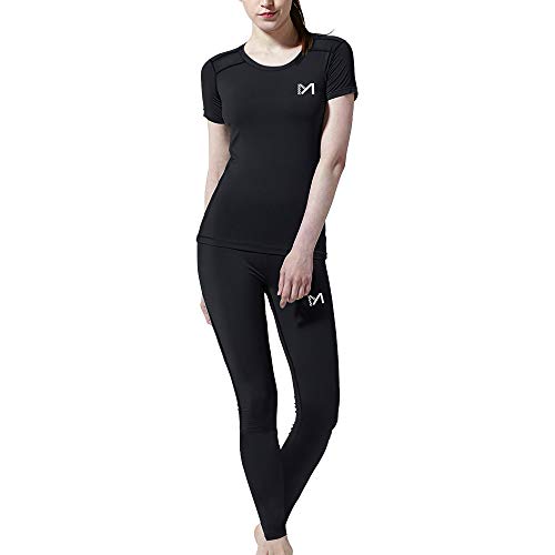 MeetHoo Women Yoga Pants with Pockets, Running Leggings High Waist Tummy Control, Capri Fitness Tights for Sport Gym Workout