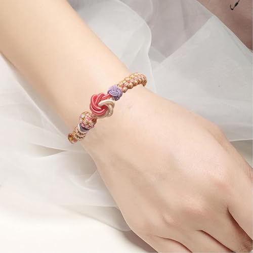 Daughter/Granddaughter Bracelet, Peach Blossom Knot Bracelet Trendy Bracelet Pink Dainty Adjustable Braided Thanksgiving Birthday Christmas Jewelry Gift For Granddaughter4