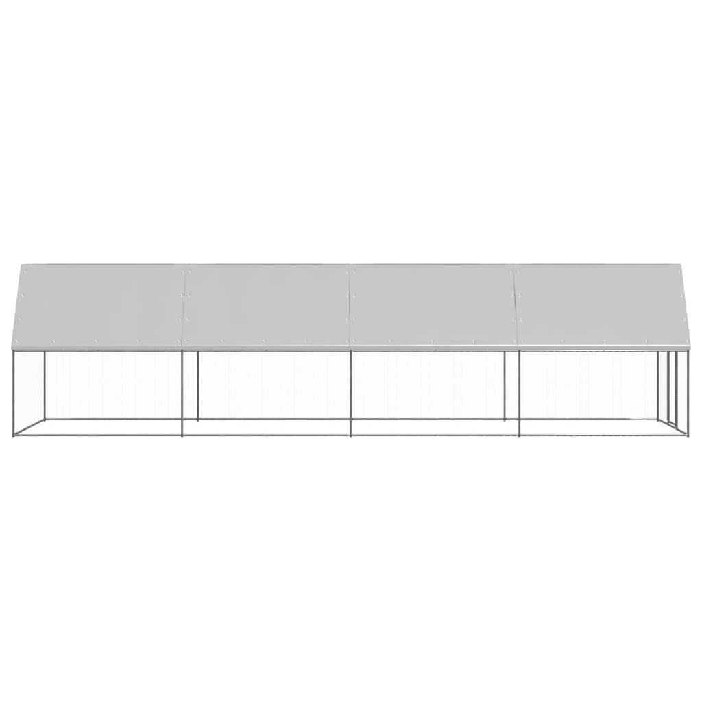 Homgoday Jaula para pollos al aire libre, 2 x 8 x 2 m, acero galvanizado, gallinero y corral, gallinero, gallinero, jaula de aves de corral para gallinas, patos, conejos, perros, jaula de aves de