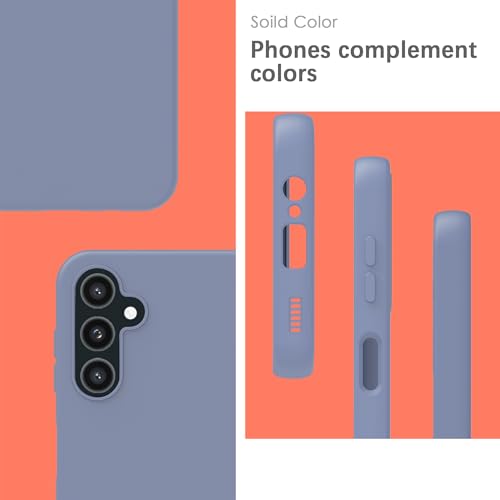 Image of YATWIN Silicone Back Case for Samsung Galaxy A35, Soft-Touch Phone Back Cover for Samsung Galaxy A35 - Lavender Grey