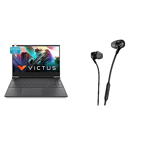 Image of HP Victus Gaming AMD Ryzen 5 5600H Processor 16.1 inch(40.9 cm) FHD Gaming Laptop & HyperX Cloud Earbuds II BLK Gaming Earbuds with Mic