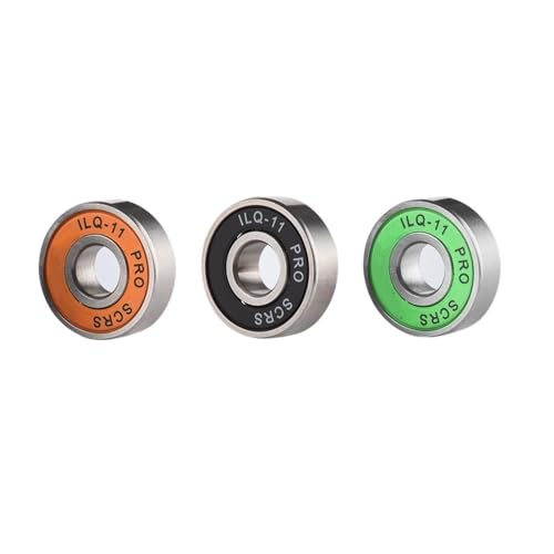 16pcs ILQ-11 608RS Bearing for Inline Speed Skates Shoes Roller Skates 608 Bearings DINGGUANGHE(16pcs Black Bearings)