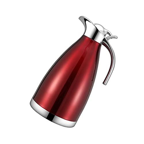 ULTECHNOVO Botella De Acero Inoxidable Esmalte Cafetera Con Aislamiento Térmico Botella Aislada Hervidor De Agua Botellas De Agua Tetera Fría Con Largo Olla De Agua Termal Frasco Térmico Rojo