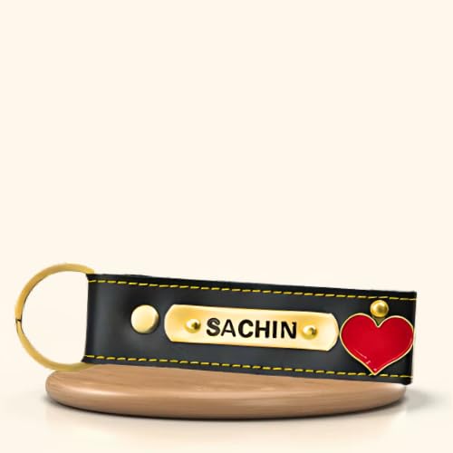 Image of Personalized Leather Keychain | Customised Leather Keychain for Men & Women | Added with Name & Charm