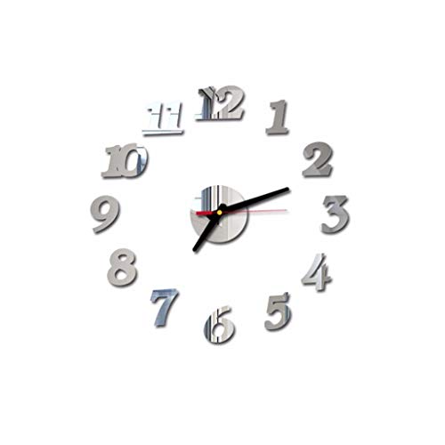 YWLINK 3D DIY NúMeros Romanos Espejo De AcríLico Etiqueta De La Pared del Reloj DecoracióN para El Hogar úNico Y Personalidad CalcomaníAs Murales