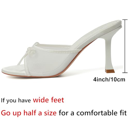 Image of Mostrin Kitten Heels for Women Round Toe Heels With Bow Vintage Mules Sexy Slip on Stiletto Backless Sandals for Party Daily