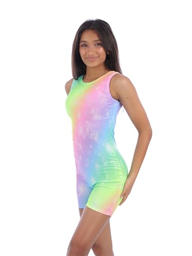 Image of IKAANYA Girls Unitard or Biketard for Gymnastics, Dance, Acrobatics or Swimming (Ages 3-15)
