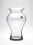 Clear Glass Hot Cut Maison Zoe - Jarrón de Cristal soplado y Hecho a Mano Flora 30 cm de Altura – Deco & Boda