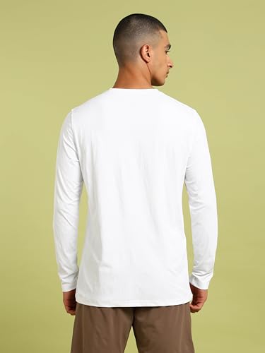 Image of TECHNOSPORT Men's Slim Fit Full Sleeve Crew Neck T-Shirt, COTFLEX Quick Dry Moisture Wicking Stretchable Sports Gym and Casual Wear
