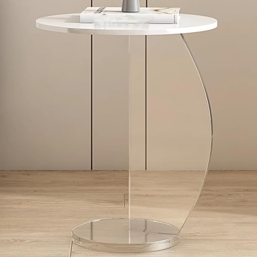 lhyangroupao Mesa Auxiliar Salon, Mesa Centro Moderna, Pata de Acrílico Transparente Y Tablero de Roca, se Puede Usar en Combinación, No se Raya Fácilmente, Larga Vida Útil(Small)