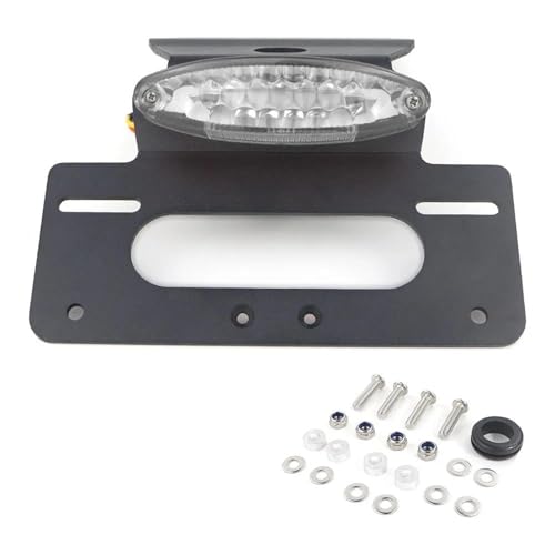 BTCTLPLMKK KLR 650 2022-2025 バイク用ナンバープレートホルダー リアテールフェンダーエリミネーターキット バイク用 ナンバープレートステー(Clear With Reflector)