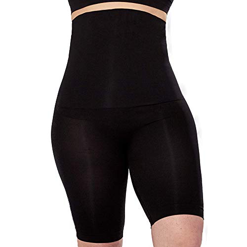 High Waisted Body Shaper Shorts - Shapewear for Women Tummy Control Small to Plus-Size Black Large/Medium