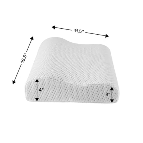 Image of Wakefit Shape-Sensing Contour Pillow | Memory Foam with Shape-Adaptive Support | Neck & Shoulder Pain Relief | White| 19.5 x 11.5 x 4 inch | Set of 2
