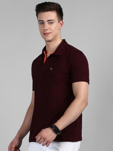 Image of Lux Cozi Men Cotton Regular Fit Polo Neck Half Sleeve Solid Casual T-Shirt with Chest Pocket | Pack of 2 |