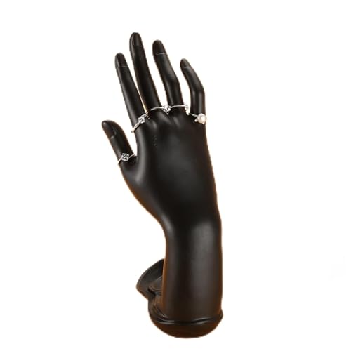Mannequin Hand, 2 Types Resin Matte Mannequin Hand Finger Hand Model Ring Display Stand Jewelry Ring Bracelet Display Holder Rack (Resin black)