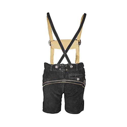 MS-Trachten Leo Klederdrachtbroek voor kinderen, korte lederhose zwart - Afbeelding 3