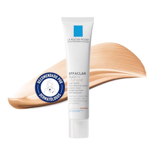 La Roche Posay Tratamiento Anti-imperfecciones y Marcas con Color, Apto para Pieles Grasas o con Tendencia acneica, Fórmula con Aqua Posae Filiformis, Effaclar Duo (+) Unifiant, Tono Light, 40 ml