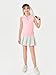 Haloumoning Girls Athletic Sleeveless Golf Polo Shirts Kids Quarter Zip Quick Dry Workout Tank Tops 5-14 Years Pink