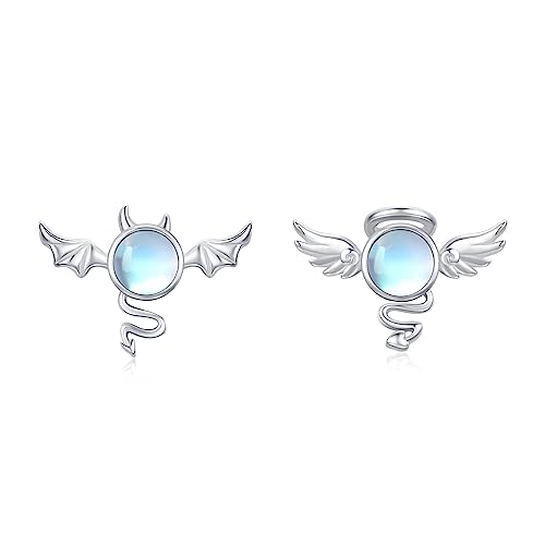 Angel And Devil Earrings Silver 925 Angel Wings Evil Earrings Hypoallergenic Jewellery Birthday Wedding Gift