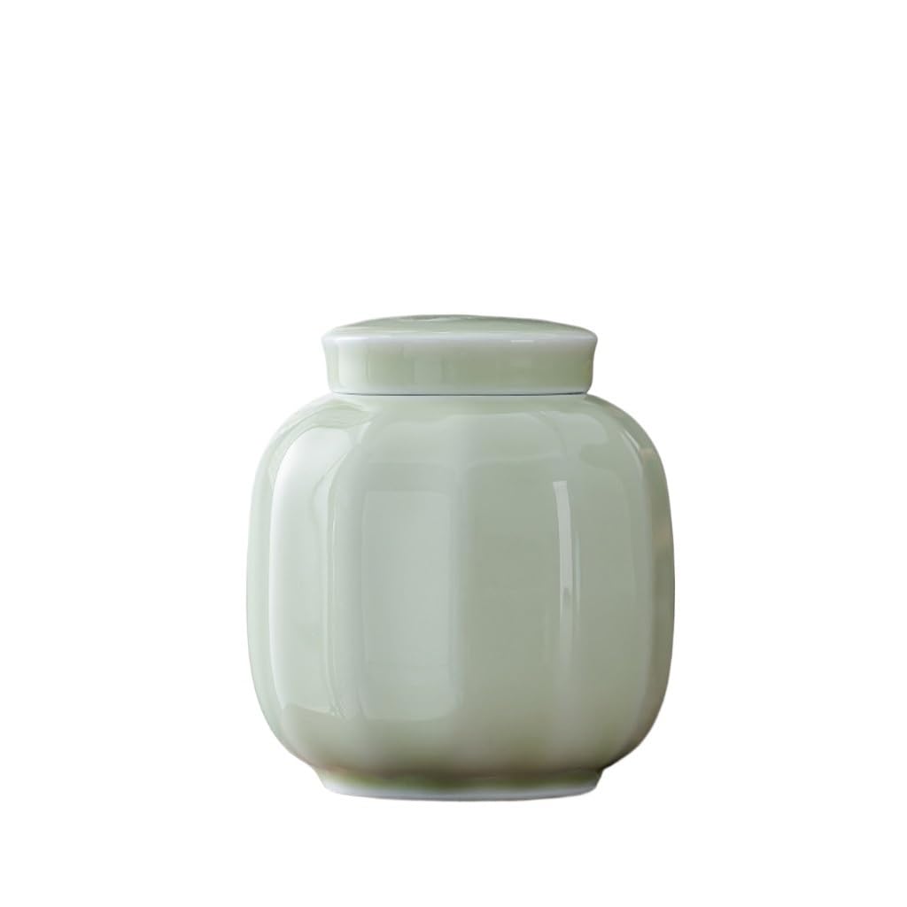 puszki na herbatę w słoiku cukru, ceramiczne zamknięte puszki, puszki do przechowywania herbaty seledynowej, vintage puszki na herbatę pojemnik na herbatę (B)